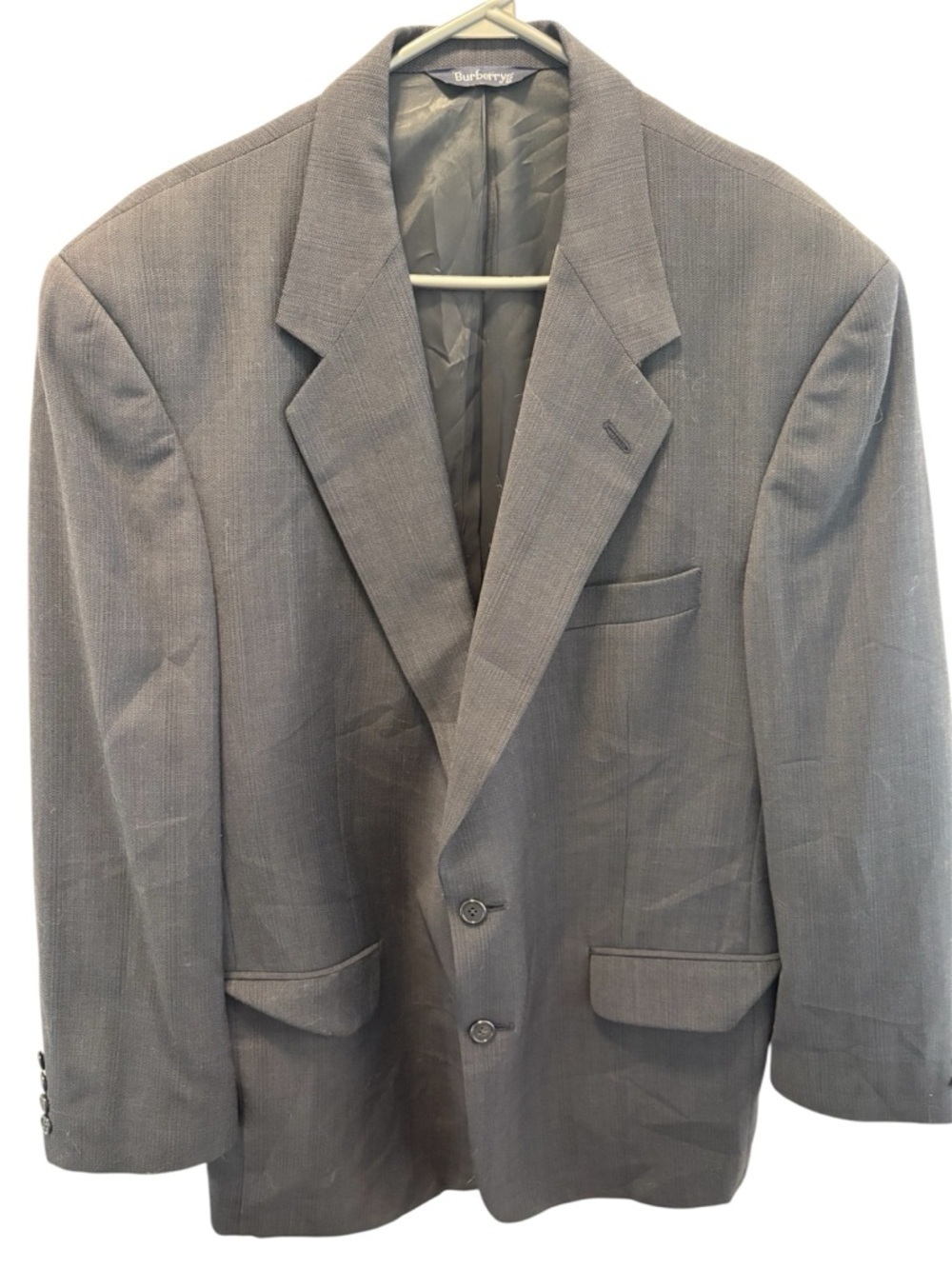 Vintage Burberrys Men’s Gray Two-Button Blazer